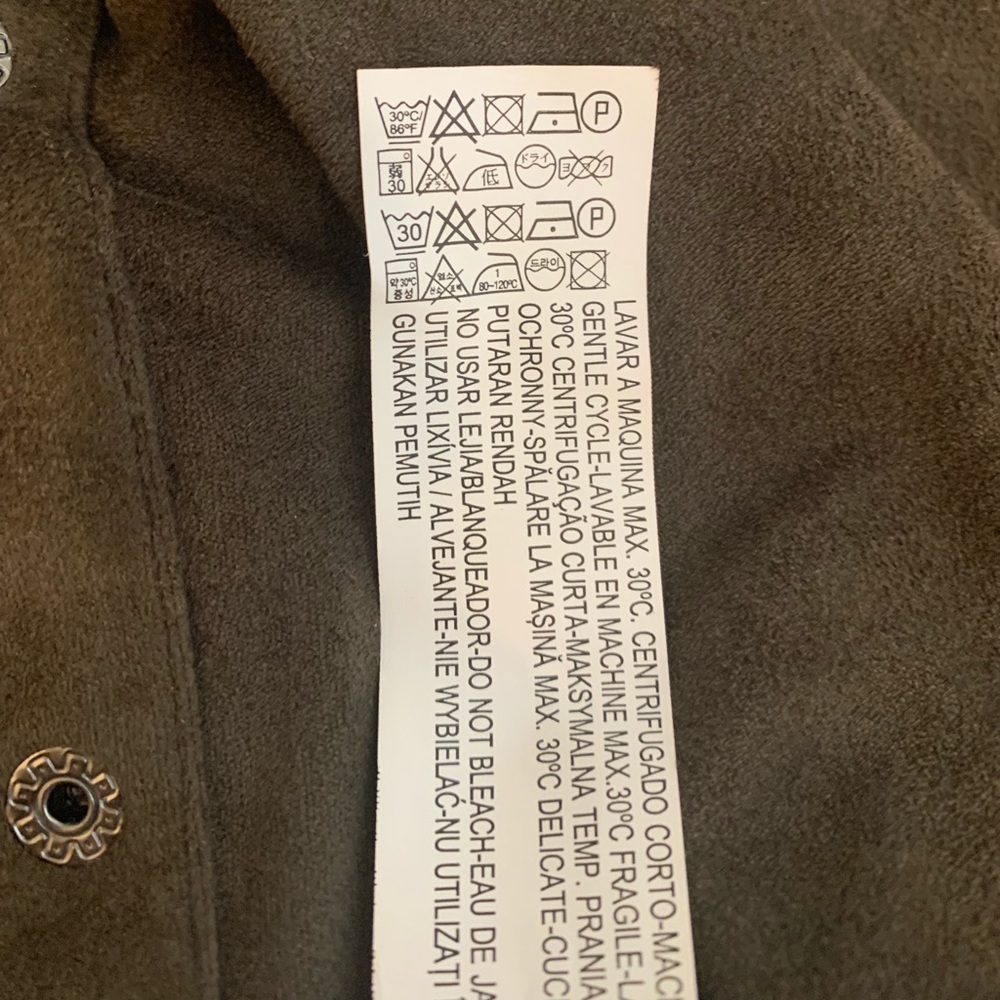 Zara Faux Suede Dark Green Shirt - Picture 5 of 7